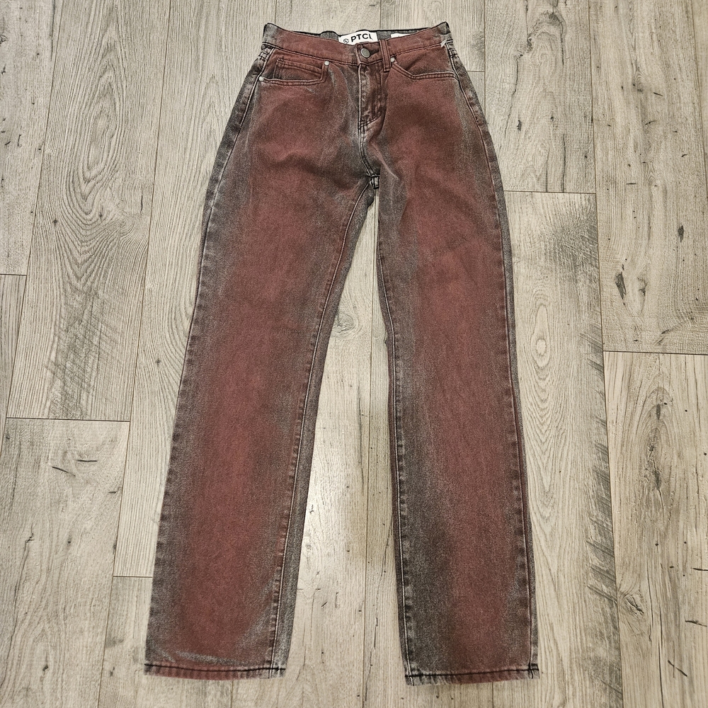 PTLC Acid Wash Red Goth Indie Sleeze Denim Straight Leg Sz. 26